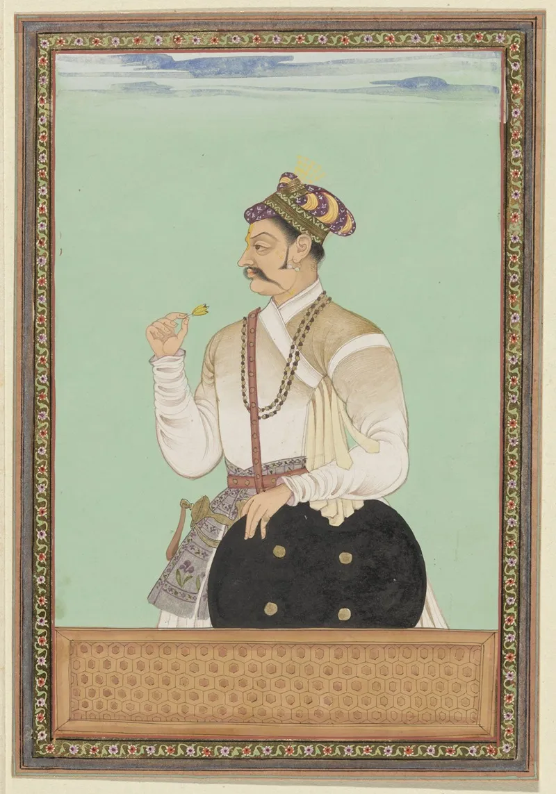Portret Van Raja Karan Die Vizier Van Aurangzeb Is Geweest