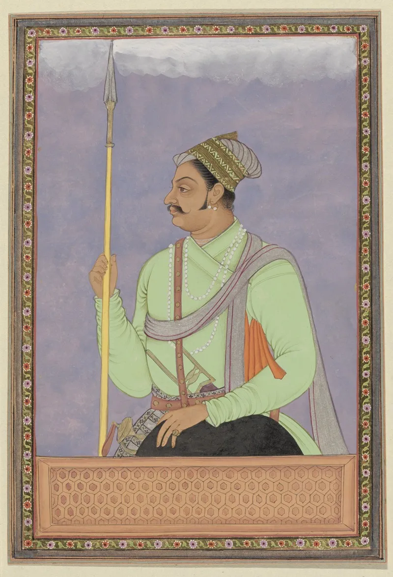 Portret Van Raja Man Sing Rajput Die Vizier Van Aurangzeb Is Geweest