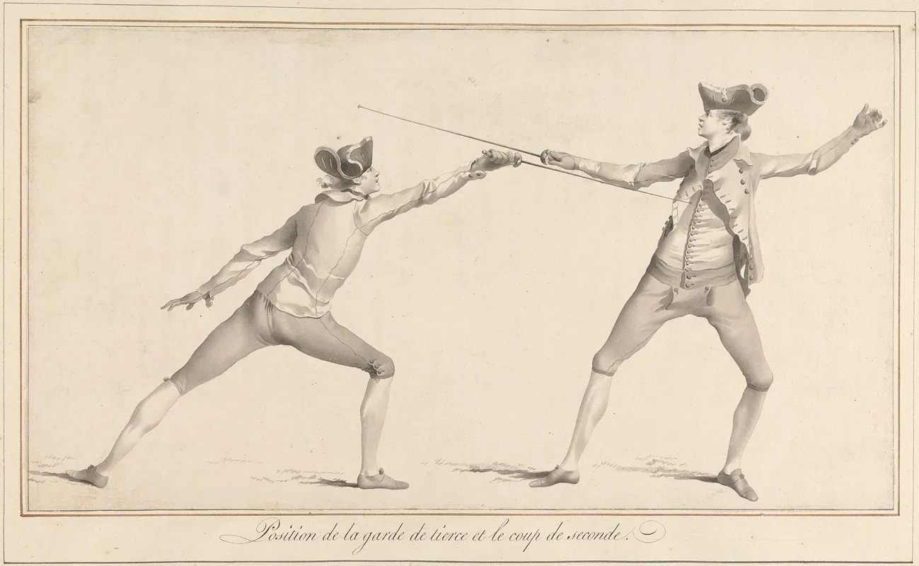 Position De La Garde De Tierce Et Le Coup De Seconde by James Gwin - Canvas Print