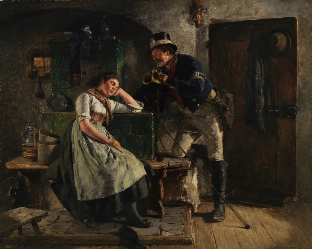 Postillion Und Schlafendes Madel