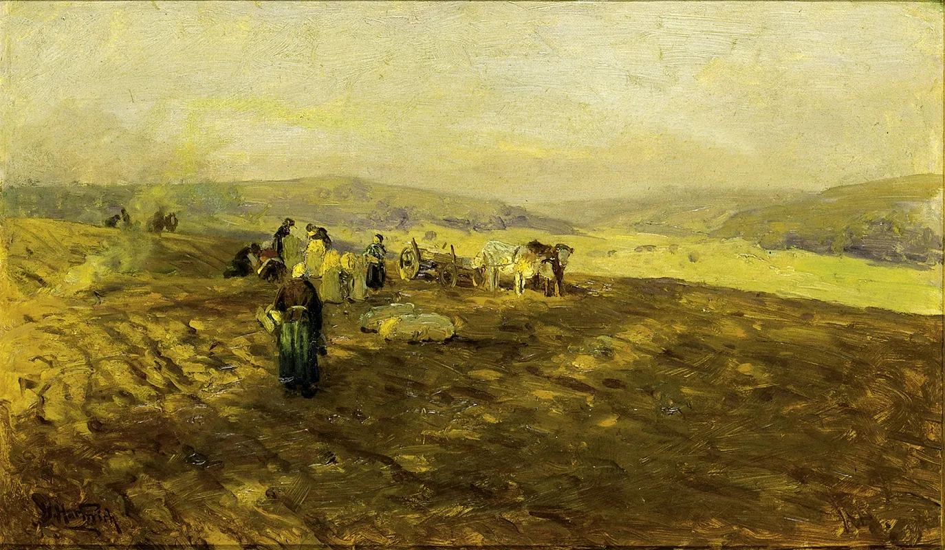 Potato Gleaners by Herman Hartwich - Canvas Print