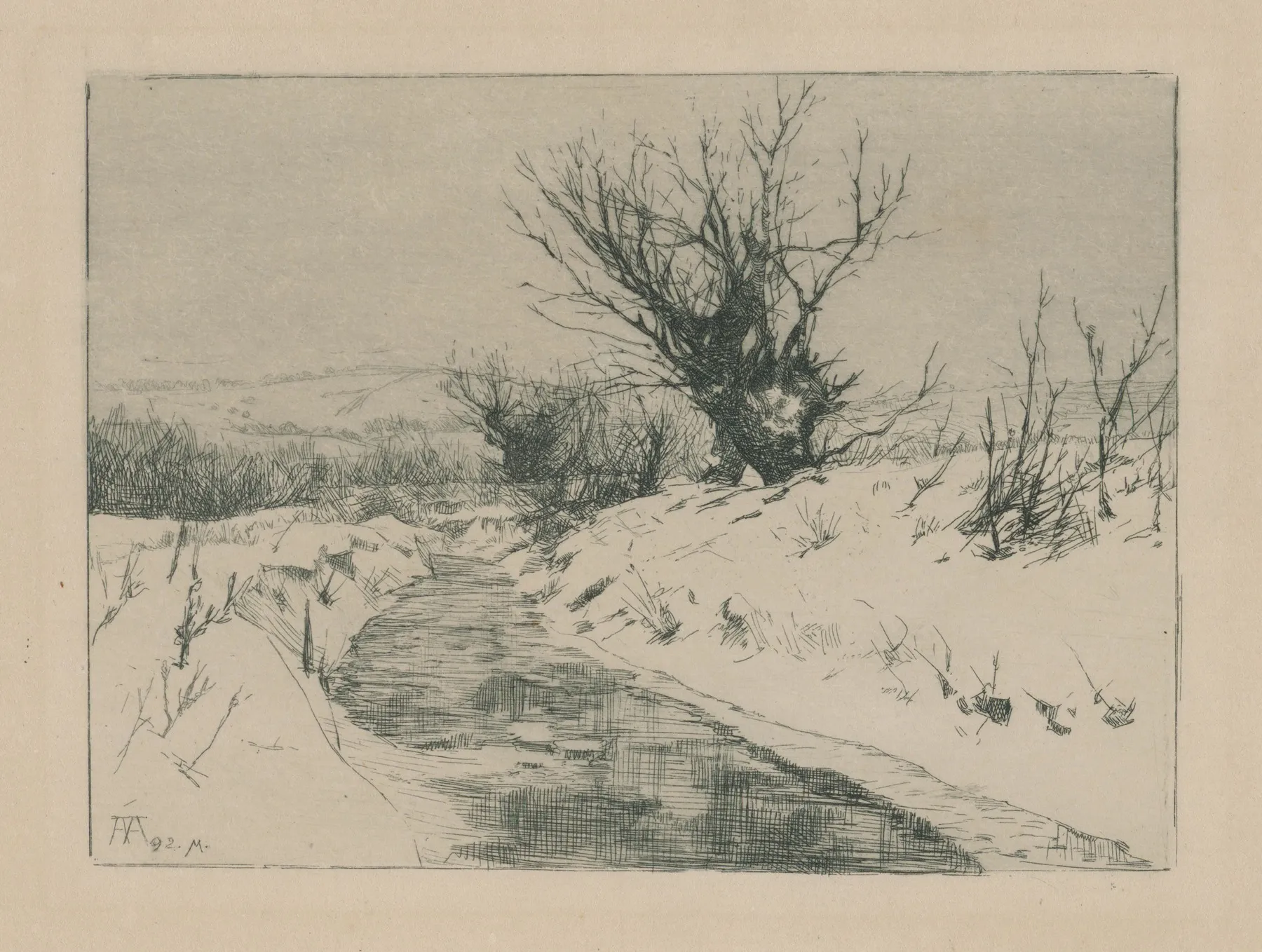 Potok V Zime by Ákos Aranyossy - Canvas Print