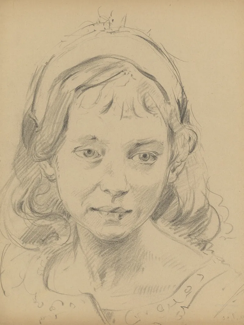 Potrettekening Van Angele Hendrickx by Alfred Ost - Canvas Print