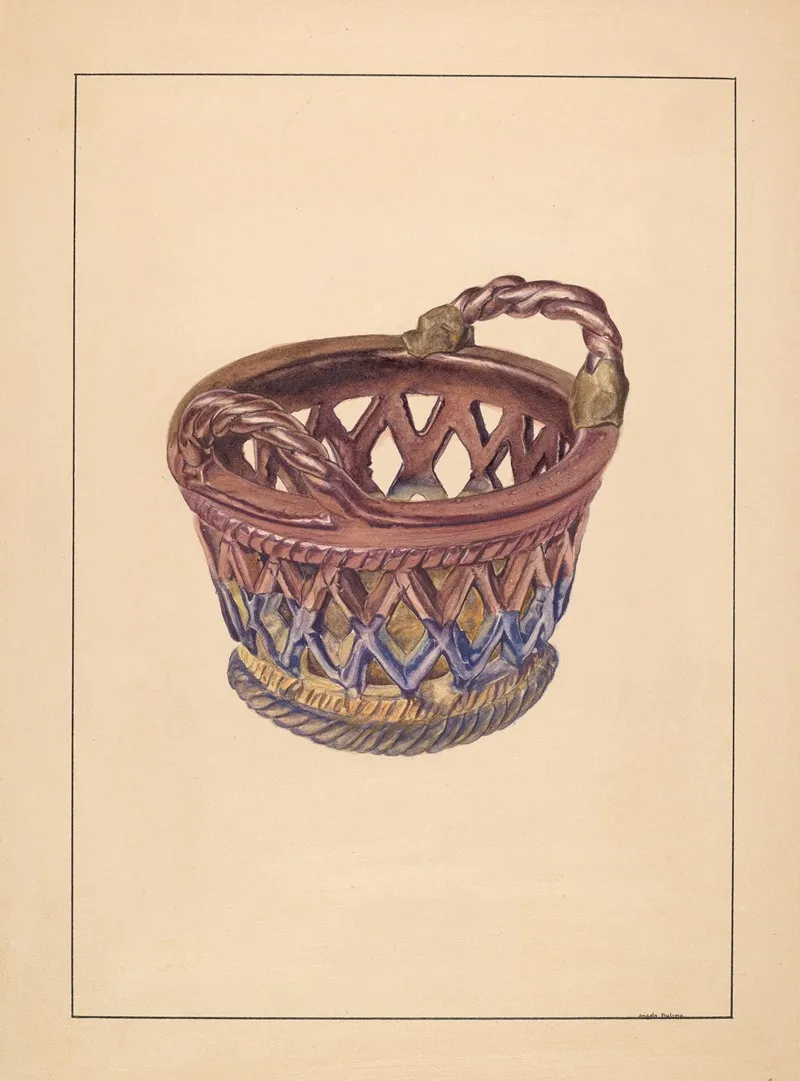 Pottery Basket by Angelo Bulone - Canvas Print
