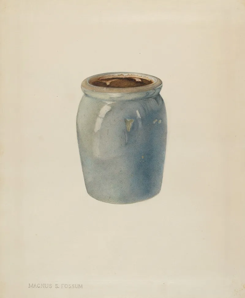 Pottery Jam Jar by Magnus S. Fossum - Canvas Print