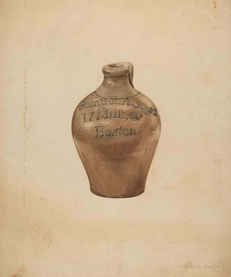 Pottery Jug 3 by Frances Godfrey - Canvas Print