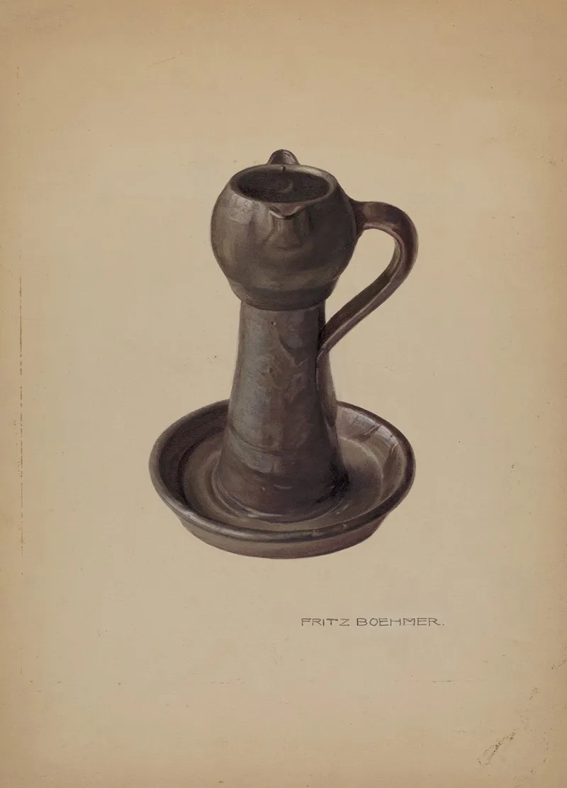 Pottery Lamp by Fritz Boehmer - Canvas Print