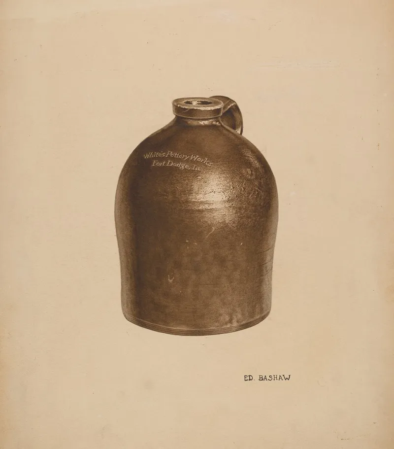 Pottery Milk Jug by Edward Bashaw - Canvas Print