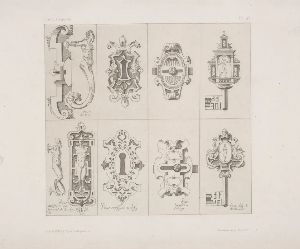 Pour Burtois Pour Ralissoires Qui Servent De Burtois Pour Ecussons A Clefs Pour Largetes A Serroux by André-Charles Boulle - Canvas Print