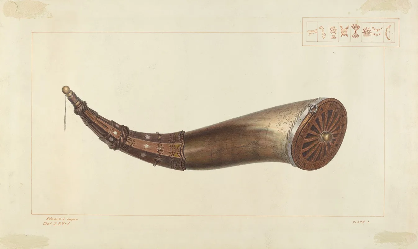 Powder Horn 15 by Edward L. Loper - Canvas Print