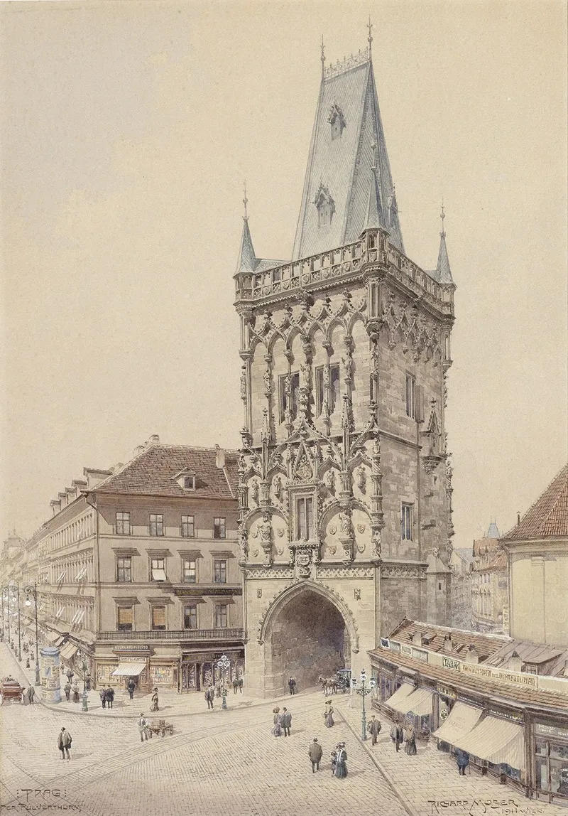 Prag Pulverturm by Richard Moser - Canvas Print