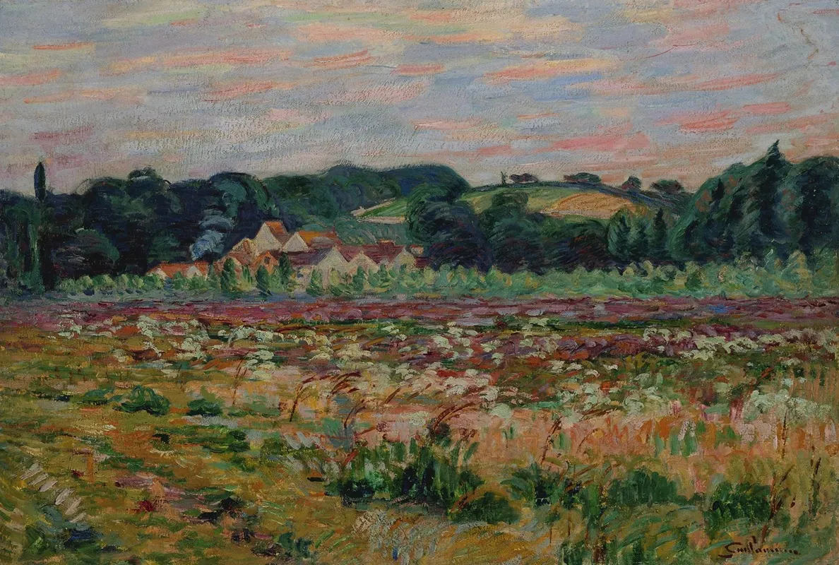 Prairie A Epinay Sur Orge Le Soir by Armand Guillaumin - Canvas Print