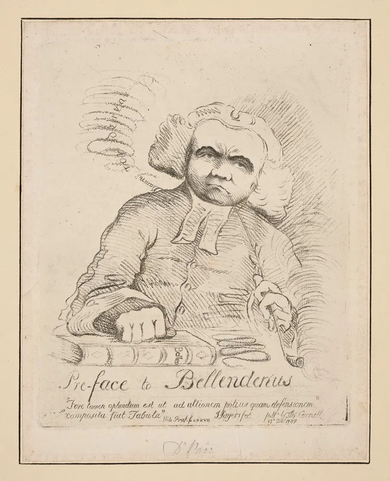 Pre Face To Bellendenus by James Sayers - Canvas Print