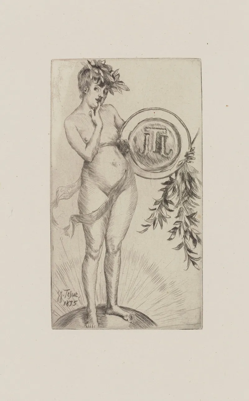 Premier Frontispice Avec Le Monogramme by James Tissot - Canvas Print