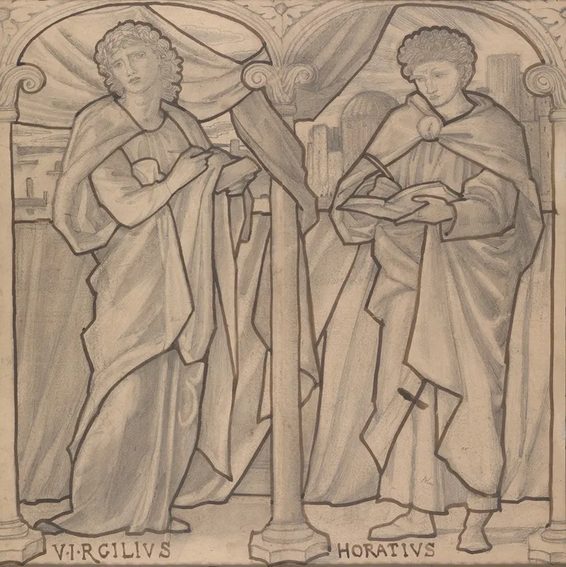 Preparatory Design For A Stained Glass Window Virgil And Horace