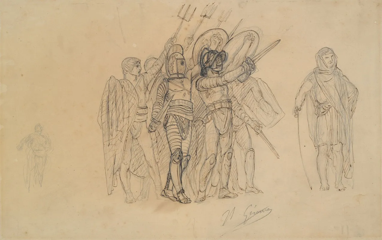 Preparatory Study For Ave Caesar Morituri Te Salutant Hail Caesar We Who Are About To Die Salute You