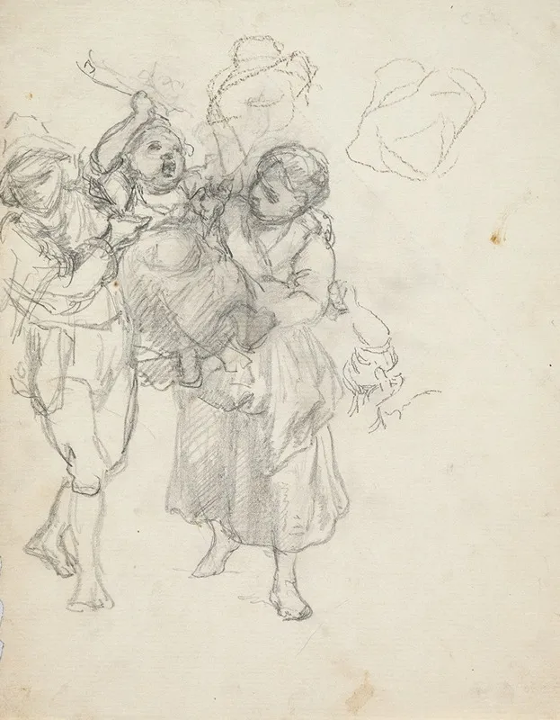 Preparatory Study For Italian Children Playing