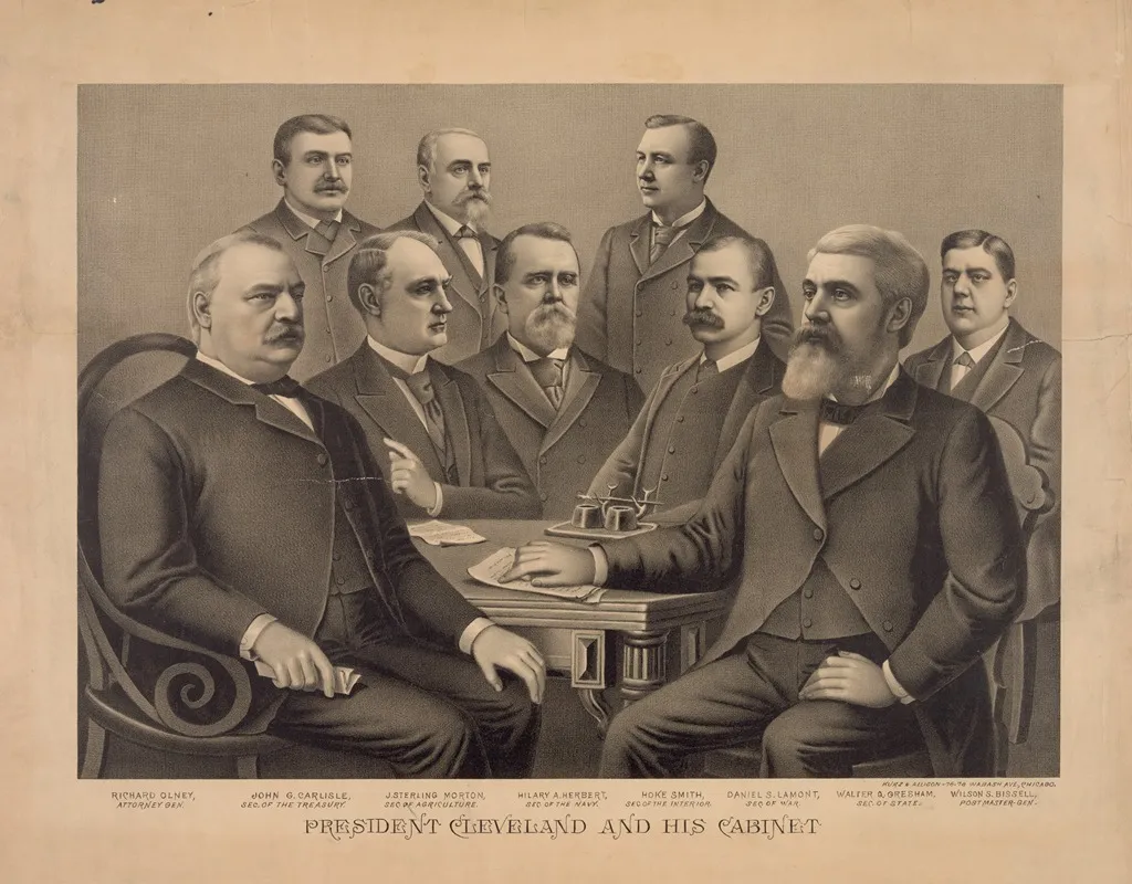 President Cleveland And His Cabinet 4 by Kurz &amp; Allison - Canvas Print