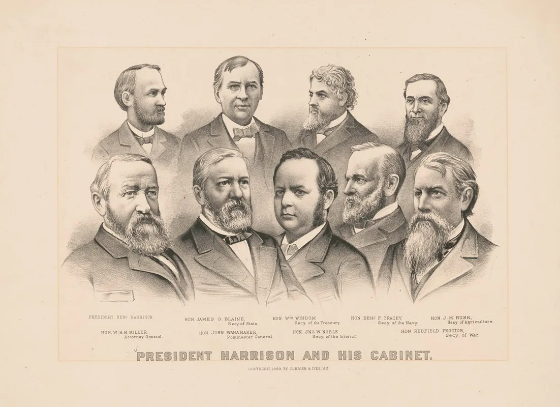 President Harrison And His Cabinet