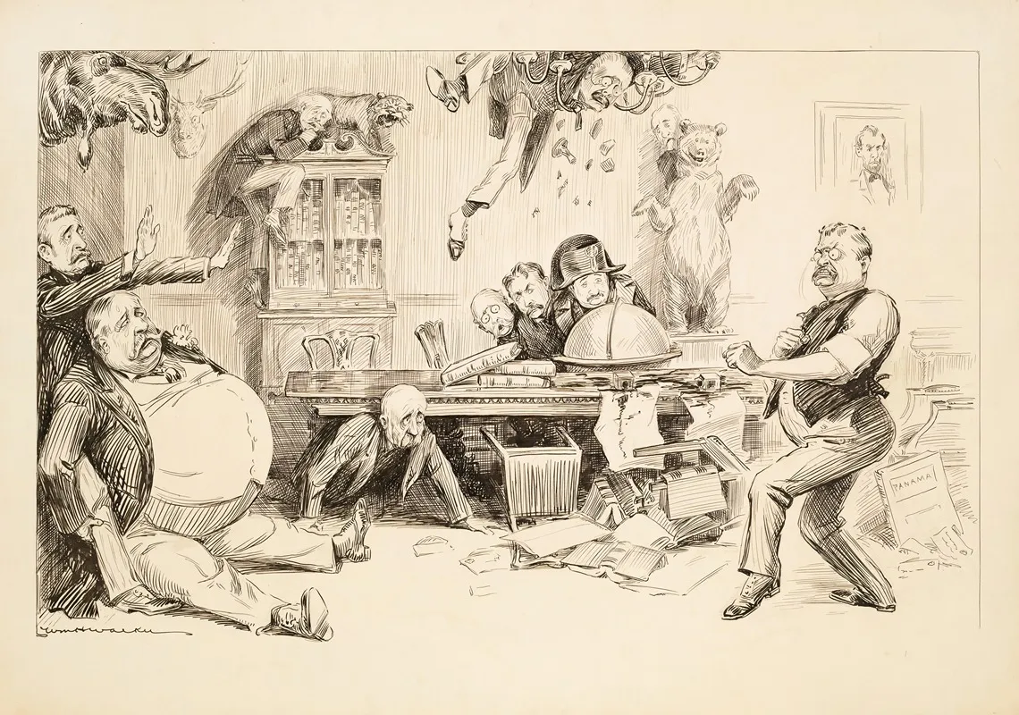 President Theodore Roosevelt At The White House Angry And Ready To Fight