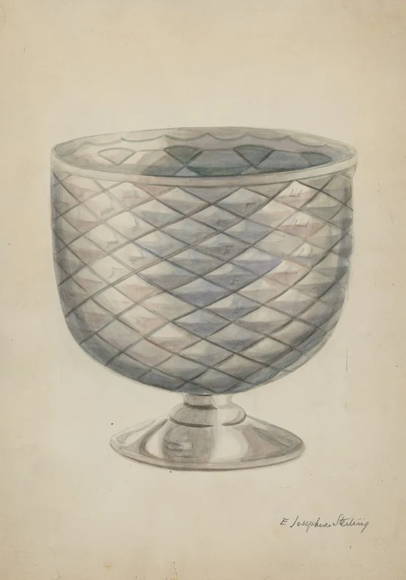 Pressed Glass Bowl by Ella Josephine Sterling - Canvas Print