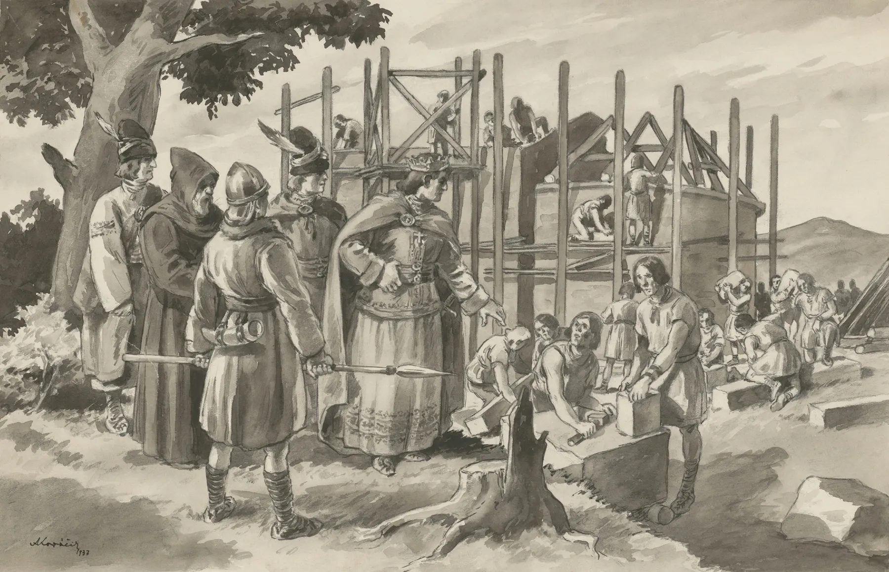 Pribina Builds A Christian Church In Nitra