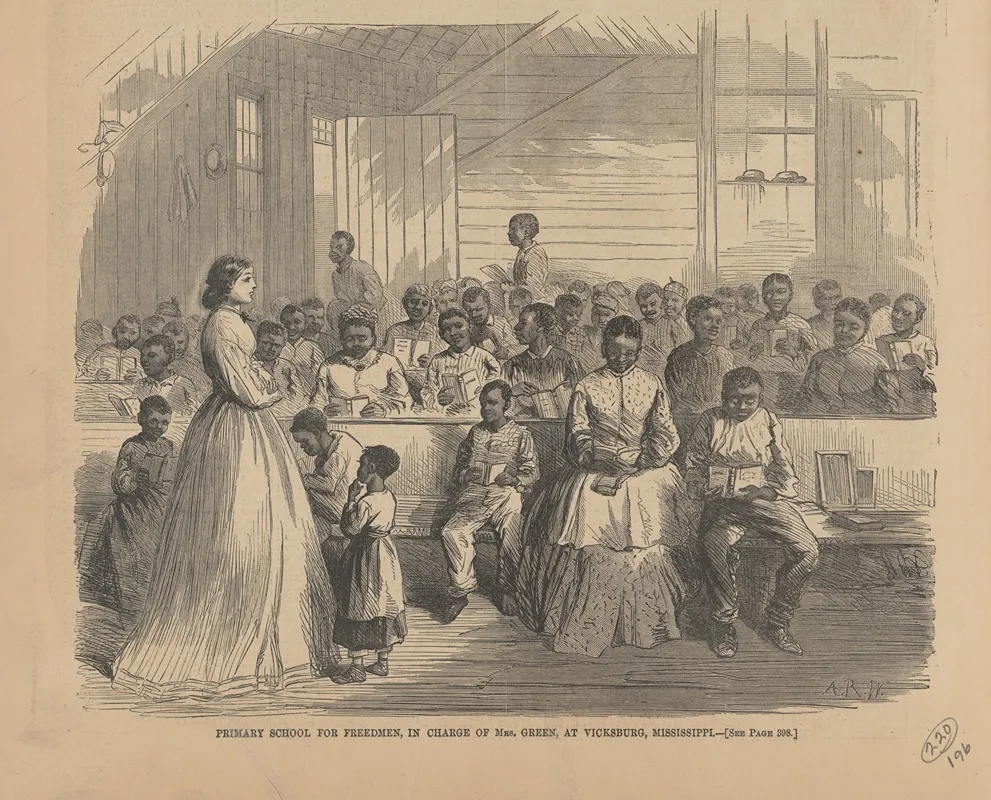 Primary School For Freedmen In Charge Of Mrs Green At Vicksburg Mississippi