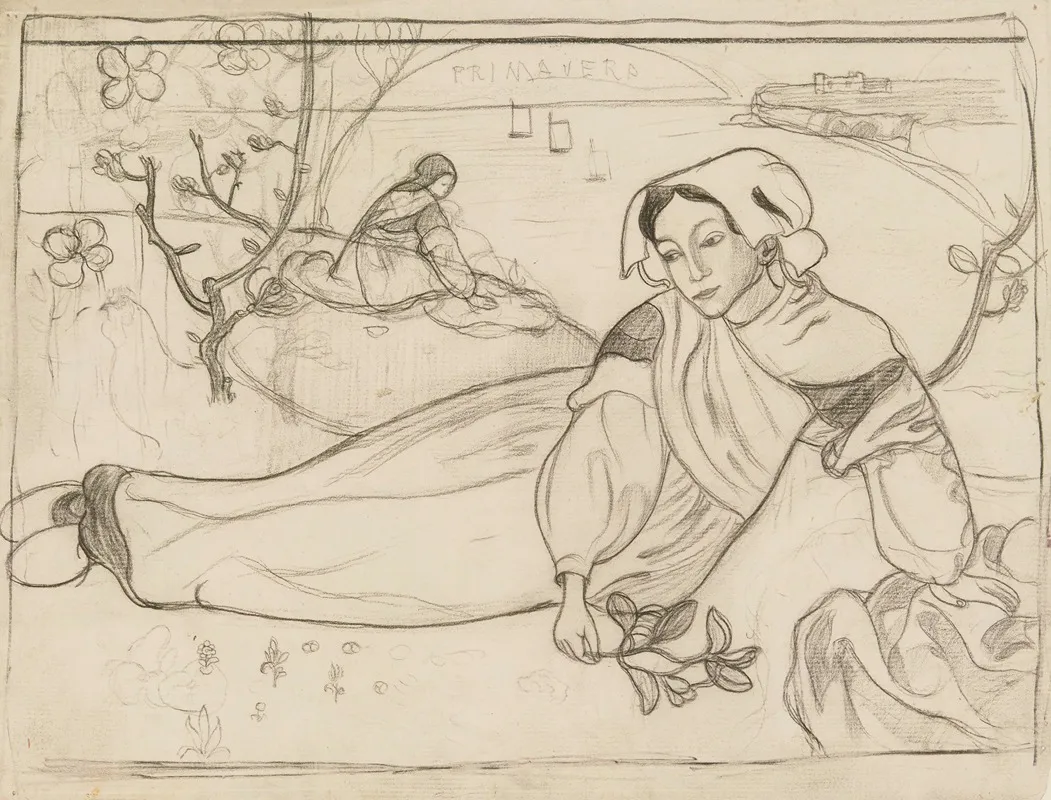 Primavera Femme Couchee by Armand Seguin - Canvas Print