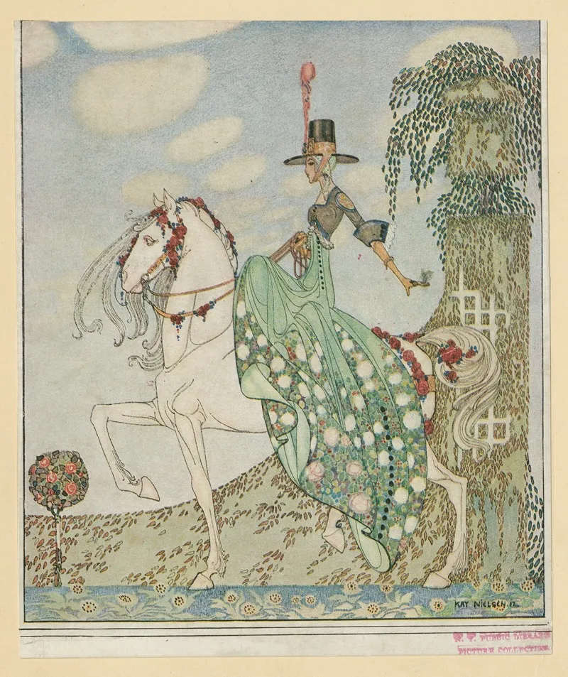 Princess Minon Minette Rides Out Into The World To Find Prince Souci by Kay Rasmus Nielsen - Canvas Print