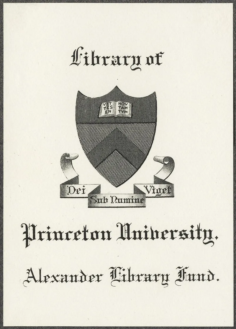 Princeton University Library Alexander Library Fund