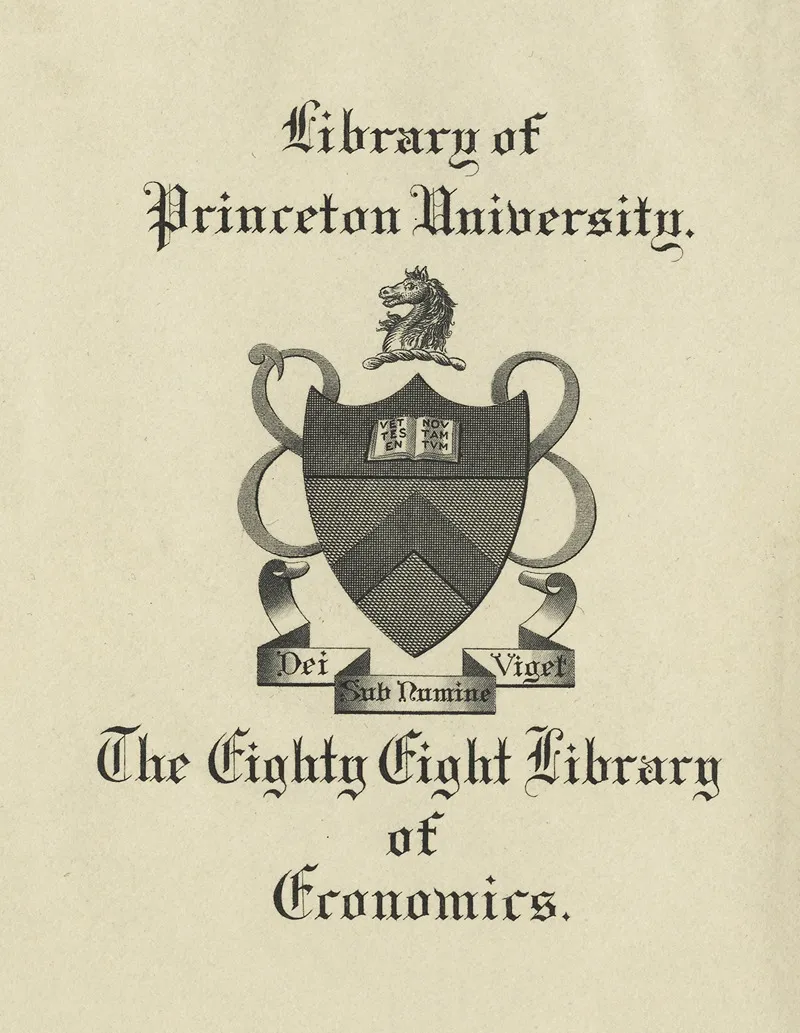 Princeton University Library Eighty Eight Library Of Economics