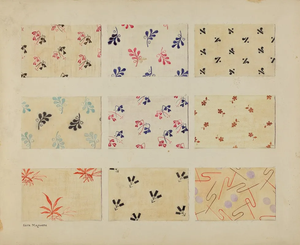 Printed Quilt Patches by Edith Magnette - Canvas Print