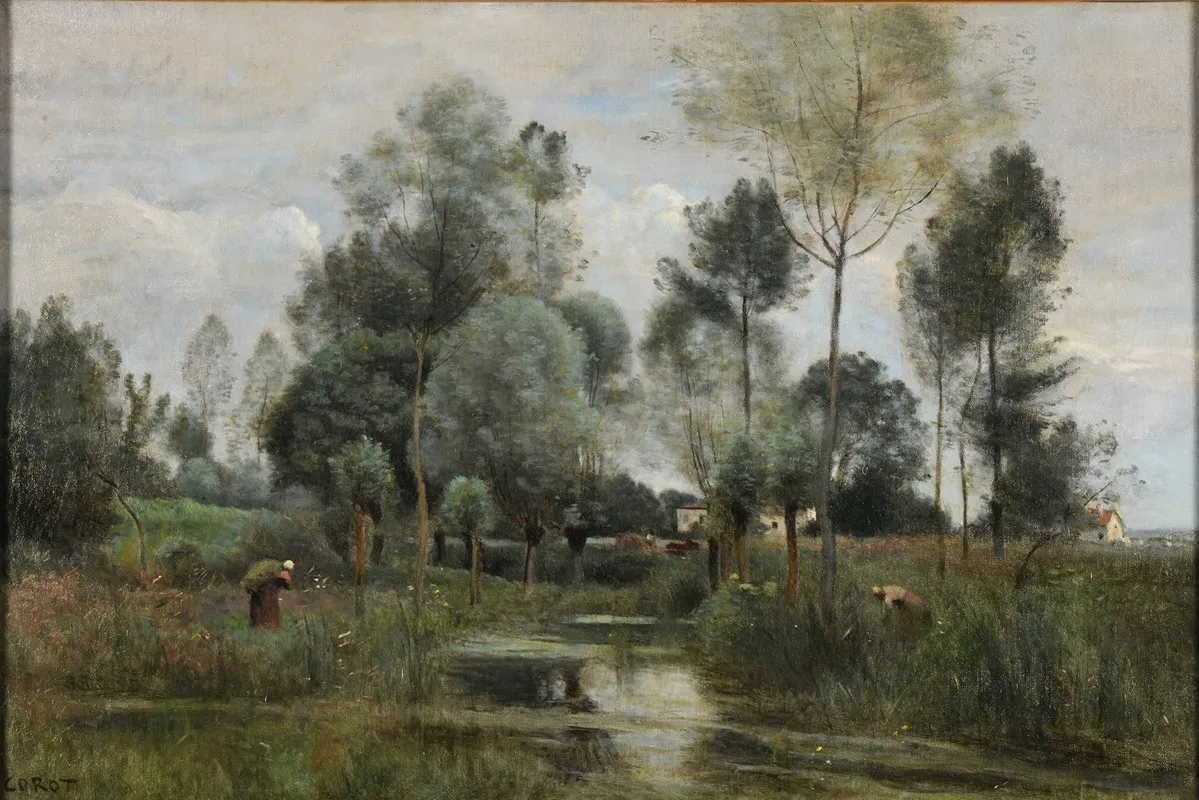 Printemps La Saulaie by Jean-Baptiste-Camille Corot - Canvas Print