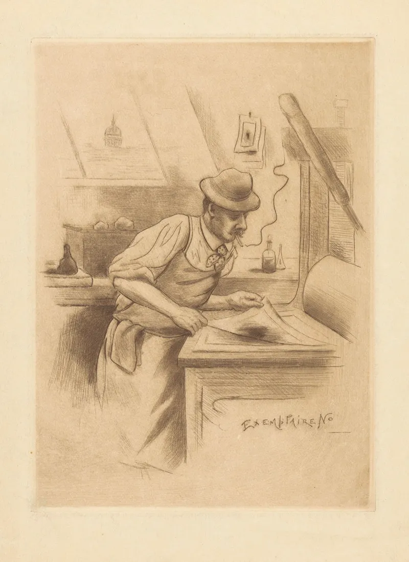Printer In His Studio by Henri Boutet - Canvas Print