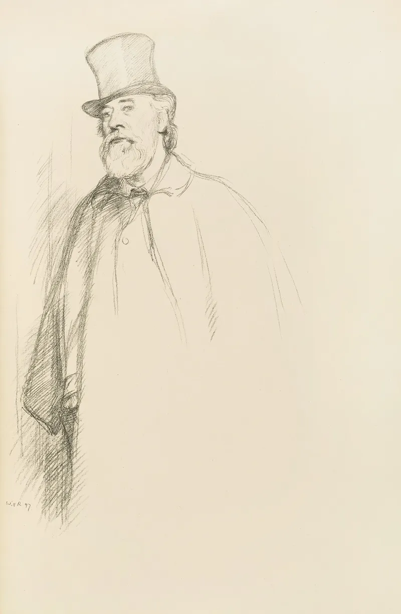 Prof A Legros by William Rothenstein - Canvas Print
