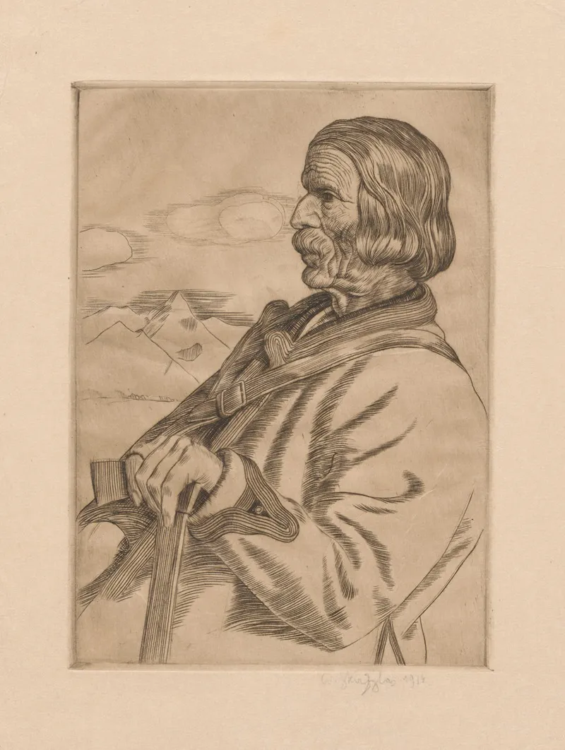 Profil Gorala 2 by Władysław Skoczylas - Canvas Print