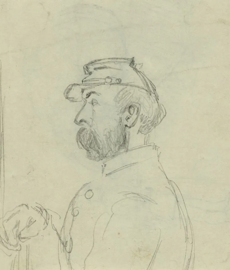 Profile Bust Portrait Of A Soldier
