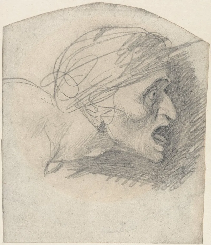 Profile Of A Grotesque Head Facing Right