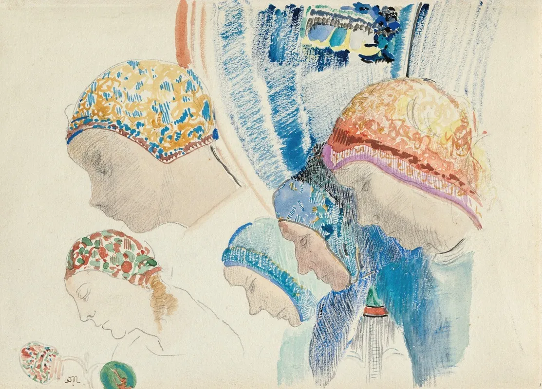 Profils De Hollandaises 2 by Odilon Redon - Canvas Print