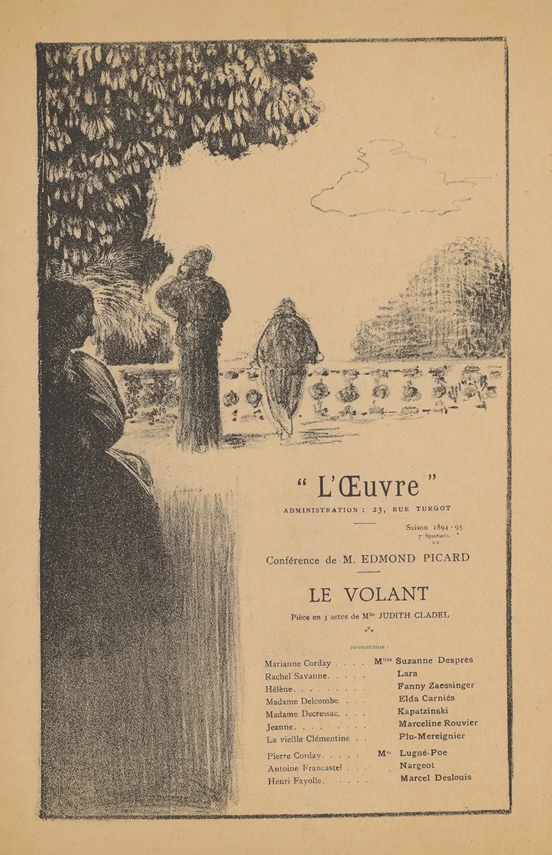 Programme De Loeuvre Le Volant by Ker-Xavier Roussel - Canvas Print