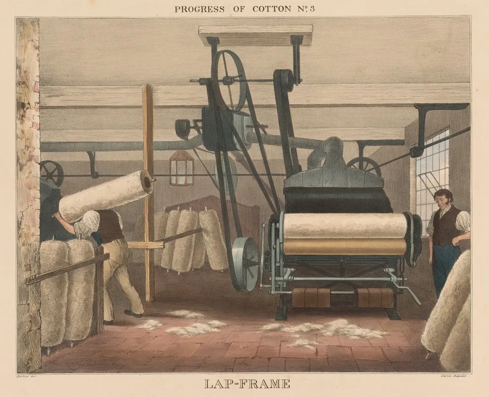 Progress Of Cotton 3 Lap Frame by James Richard Barfoot - Canvas Print