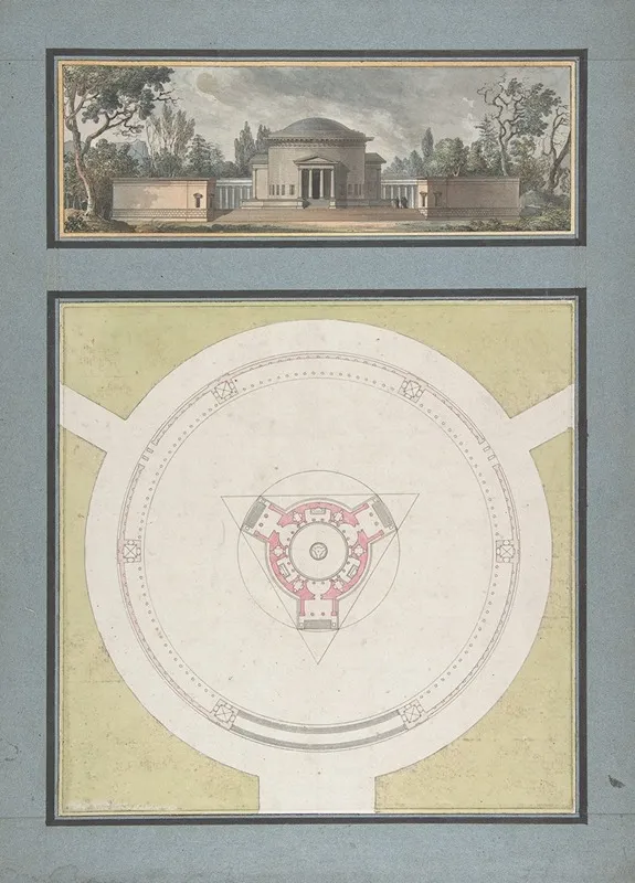 Project For A Temple Dedicated To The Trinity Elevation And Plan