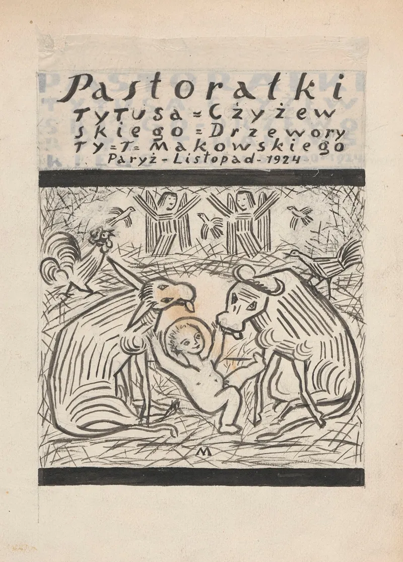 Projekt Karty Tytulowej Do Pastoralek by Tadeusz Makowski - Canvas Print