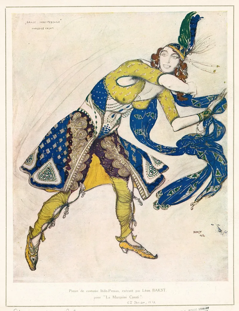 Projet De Costume Indo Persan Execute Par Leon Bakst Pour La Marquise Casati by Léon Bakst - Canvas Print
