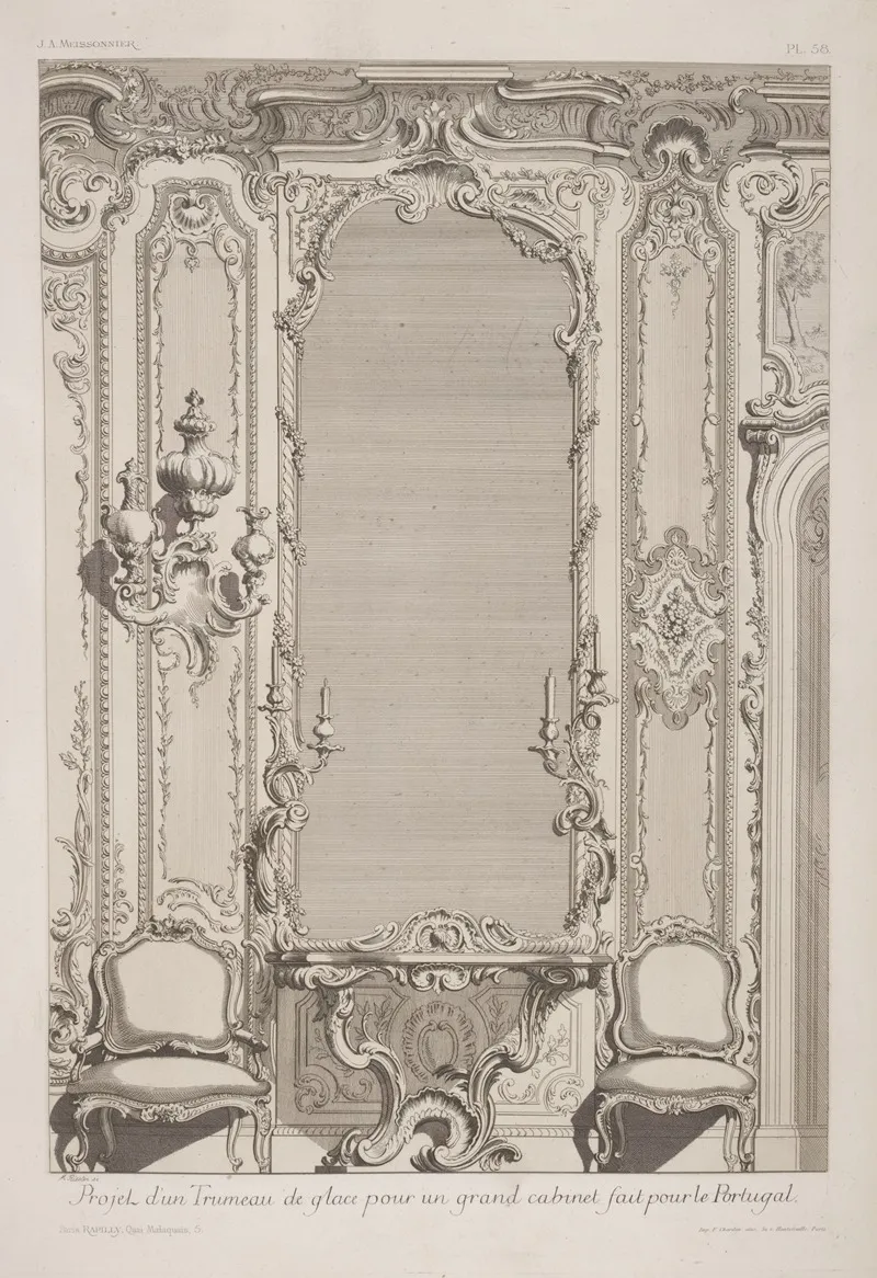 Projet Dun Trumeau De Glace Pour Un Grand Cabinet Fair Pour Le Portugal by André-Charles Boulle - Canvas Print