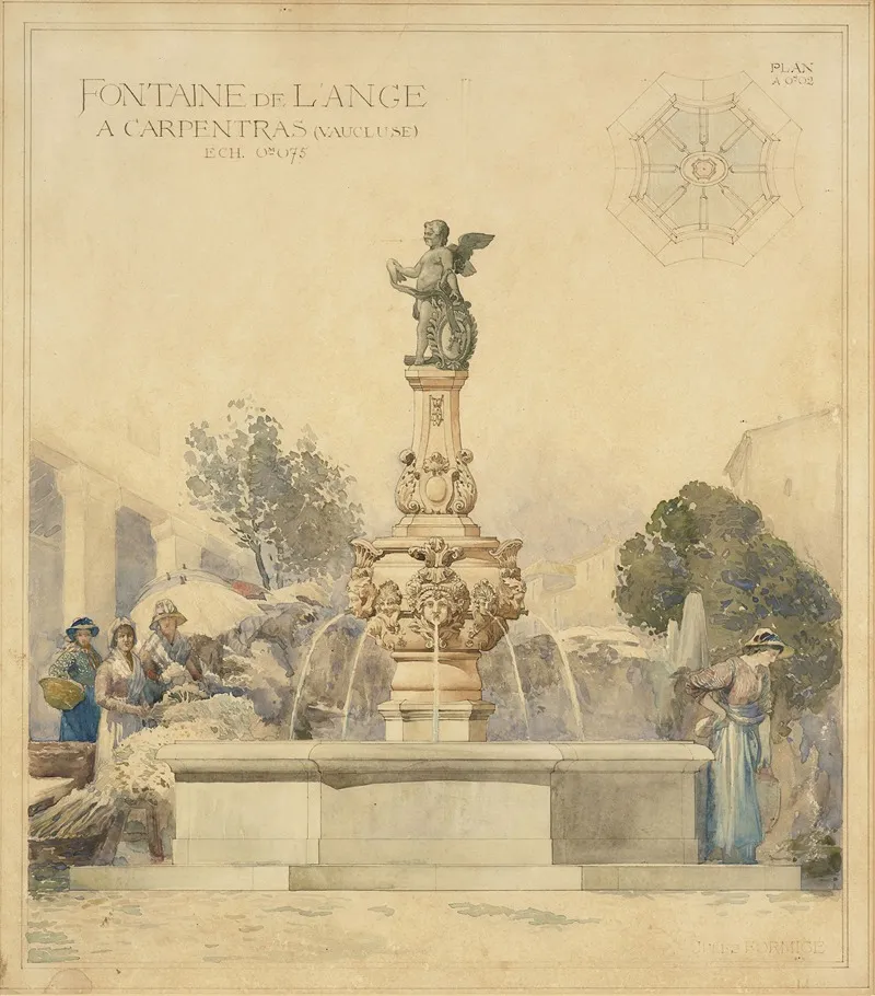 Projet Pour La Fontaine De Lange A Carpentras by Jules Formige - Canvas Print