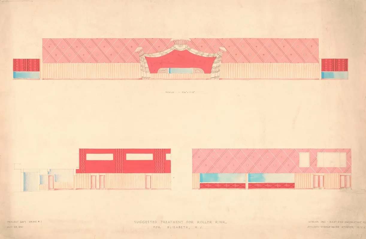 Proposed Treatment For Roller Rink Elizabeth N J Wall Elevations Royal Scheme