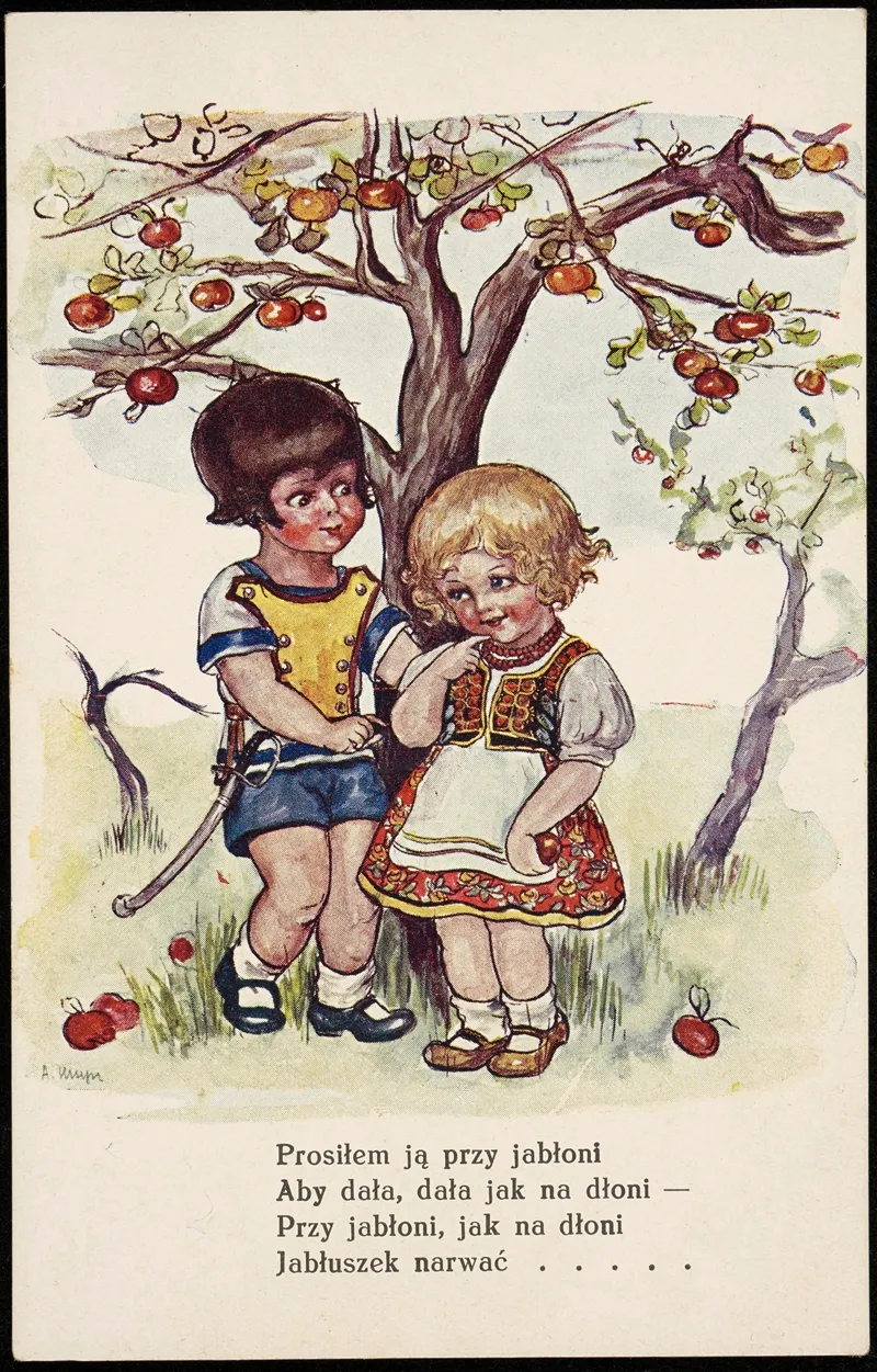Prosilem Ja Przy Jabloni Aby Dala Dala Jak Na Dloni Przy Jabloni by A. Ursyn - Canvas Print