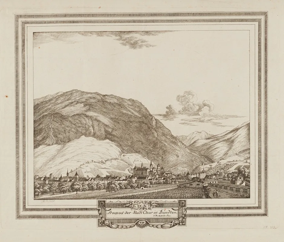 Prospect Der Stadt Chur In Bundten by Johann Jakob Aschmann - Canvas Print