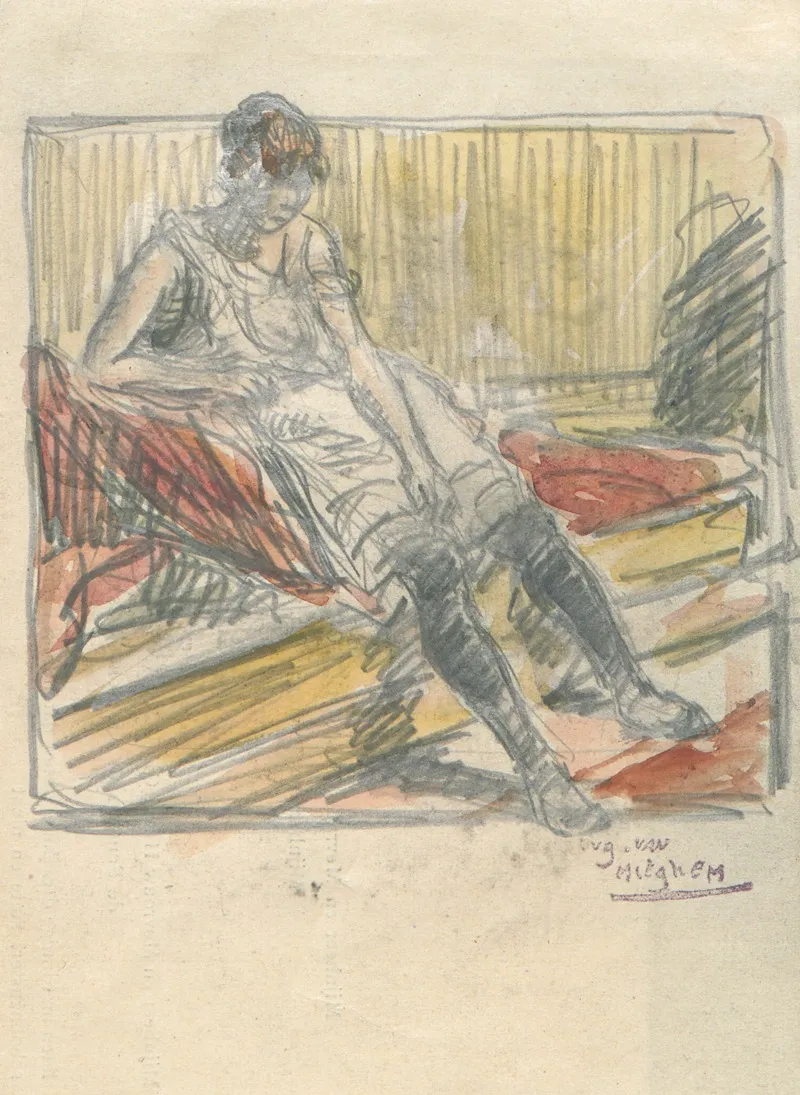 Prostituee Zittend Op Een Bed